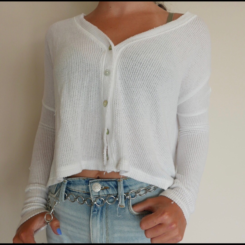 White cardigan